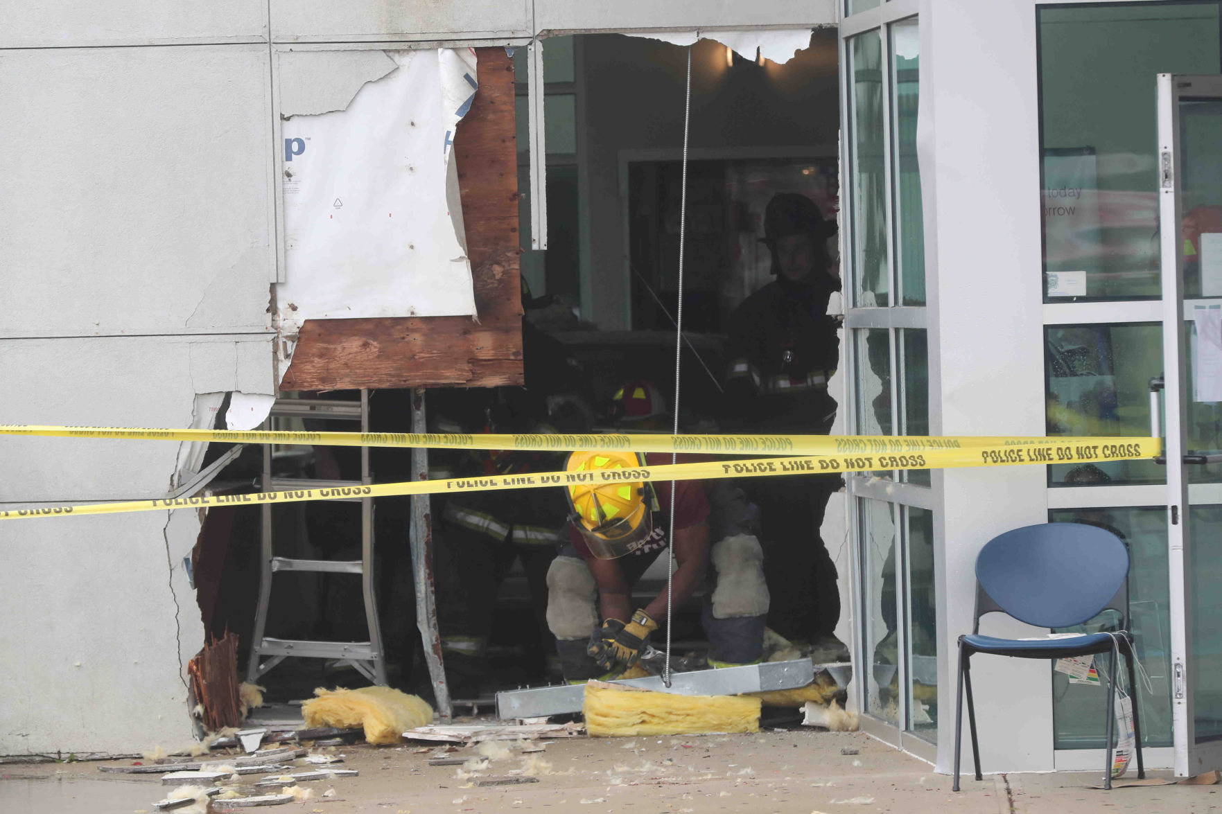 Car crash through Social Security Building